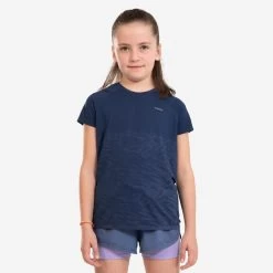 T-Shirt Running Sans Couture Fille - KIPRUN CARE Marine