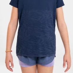 T-Shirt Running Sans Couture Fille - KIPRUN CARE Marine -Magasin De Plein Air t shirt running sans couture fille kiprun care marine 5