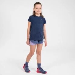 T-Shirt Running Sans Couture Fille - KIPRUN CARE Marine -Magasin De Plein Air t shirt running sans couture fille kiprun care marine 8
