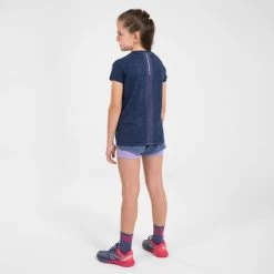 T-Shirt Running Sans Couture Fille - KIPRUN CARE Marine -Magasin De Plein Air t shirt running sans couture fille kiprun care marine 9