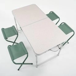 Quechua TABLE DE CAMPING PLIANTE - 4 TABOURETS - 4 À 6 PERSONNES -Magasin De Plein Air table de camping pliante 4 tabourets 4 a 6 personnes 4