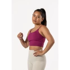 Varsity Brassière De Sport / Crop Top - Femme - Violette Rouge