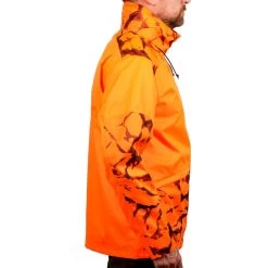 VESTE CHASSE RESISTANTE IMPERMEABLE ORANGE FLUO SUPERTRACK 100 -Magasin De Plein Air veste chasse resistante impermeable orange fluo supertrack 100 3