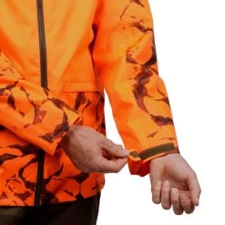 VESTE CHASSE RESISTANTE IMPERMEABLE ORANGE FLUO SUPERTRACK 100 -Magasin De Plein Air veste chasse resistante impermeable orange fluo supertrack 100 7