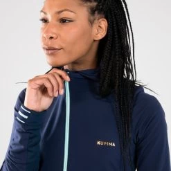 Kalenji VESTE D'ATHLÉTISME FEMME WARM BLEUE MARINE & BLEU CIEL -Magasin De Plein Air veste dathletisme femme warm bleue marine and bleu ciel 6