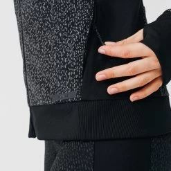 Kalenji Veste Running à Capuche Femme - Warm Noir Motifs Réfléchissants -Magasin De Plein Air veste running a capuche femme warm noir motifs reflechissants 4
