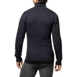 Woolpower Merino Mid Layer Zip Turtleneck 400 - Marine Foncé -Magasin De Plein Air woolpower merino mid layer zip turtleneck 400 marine fonce 2
